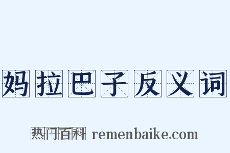 妈拉巴子反义词是什么意思的图片